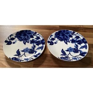 Set of 2 Royal Norfolk Blue Floral 7.5” Dessert Bread Salad Lunch Plates
